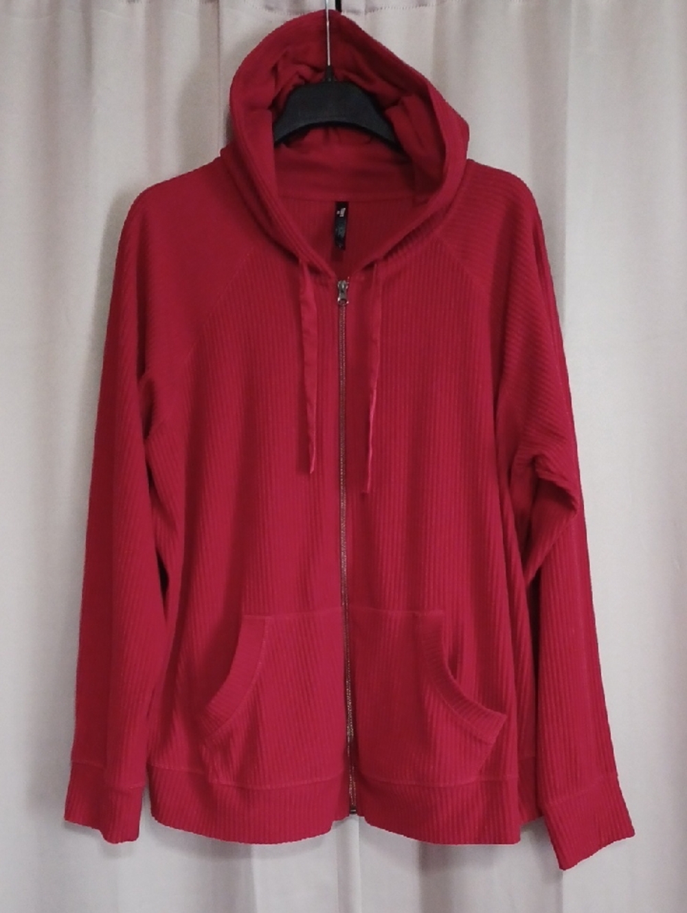 Torrid Heavy Hacci Rib Zip Lounge Hoodie Red Pockets Plus Size 3XL Stretch